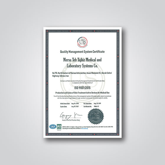 ISO 9001 شرکت مرساطب تجهیز